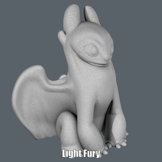 Light Fury (Easy print no support) 3D model