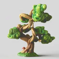 Miniature-Tree-Model.gif Archivo STL Árbol -Fantasía-Miniatura -Árbol de Bonzai・Modelo imprimible en 3D para descargar, adamchai