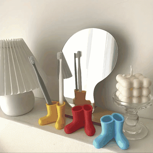 Toothbrush holder Rain boots - Fun holder to 3D print - 3D model önizlemesi