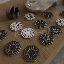 Cults3d_Marca-de-agua-0.gif STL file Dharma Coasters・3D printer design to download