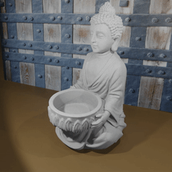 giff-buda.gif Download STL file Buddha candle • 3D printer model, motek