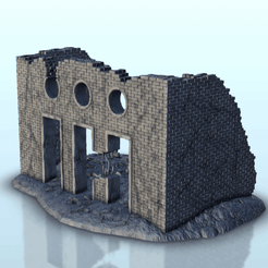 GIF-B16.gif STL file Destroyed brick hall 16 - Flames of war Bolt Action WW2 Modern Warhammer・3D printing design to download