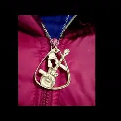 Mi-video.gif Slash Pua Guitar Medallion or Key Chain