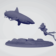 shark-sttack.gif Fichier STL plongeur attaqué par un requin .... !・Design pour impression 3D à télécharger