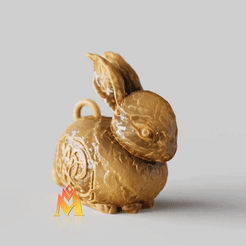 year-of-the-the-rabbit.gif STL file 2023 Year of the Rabbit Gift -兔年-Good Luck Sculpture -Lunar new year・3D printer model to download