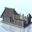 GIF-B09.gif Ruins of destroyed medieval house with thatched roof (9) - Warhammer Age of Sigmar Alkemy Lord of the Rings War of the Rose Warcrow Saga