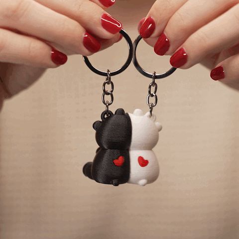 Teddy Bear Couple Keychain - Magnetic Love Connection 🐻 ️🐻・ 3D File for ...