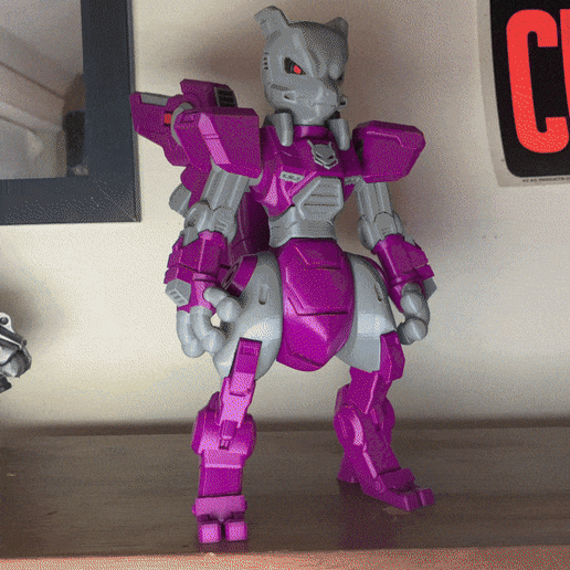 Mecha Mewtwo | AMS / Multipart (3MF) | Poké Fanart