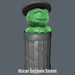 Oscar-Sesame-Street.gif Archivo STL Oscar Sesame Street (Easy print no support)・Modelo de impresora 3D para descargar