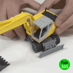 Excavator_01.gif 3D file Heavy Equipment Excavator (Print-in-Place articulated)・3D print design to download