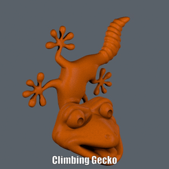 Climbing Gecko.gif STL file Fridge Magnet Climbing Gecko・3D print object to download, Alsamen