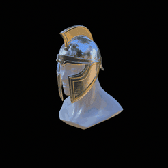 spartan-helm-1.gif STL file 1. New Helmet fantasy sparta・3D printer design to download