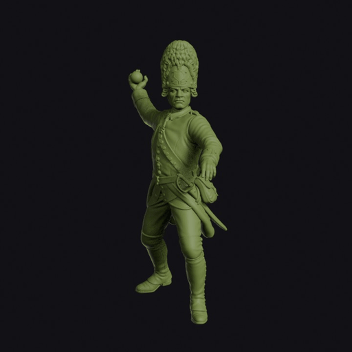 Seven Years War Austrian Grenadier Throwing a Grenade in a Full Overarm Swing