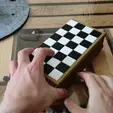 title.gif Portable Chess Set in Wooden Look - Travel Chess Board