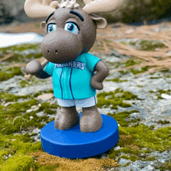 Mariners-Moose-Gif-Slow-Printed.gif Free STL file Mariners Moose (Baseball Mascot, Washington State)・3D printing idea to download
