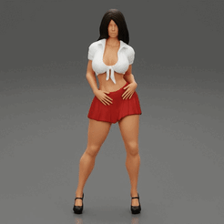 ezgif.com-gif-maker-52.gif 3D file Sexy School Girl posing in Short Skirt 3D Print Model・Model to download and 3D print, 3DGeshaft