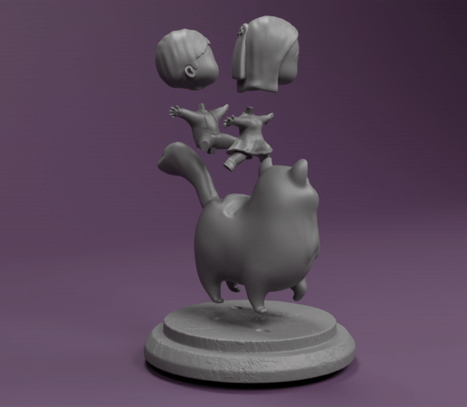 Cake_Topper_Parts.gif Cat and Couple Wedding Cake Topper