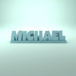 Michael_Playful.gif Fichier STL Michael 3D Nametag - 5 polices・Modèle pour impression 3D à télécharger, LayerModels