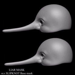 LIAR MASK AKA SLIPKNOT Base mask Fichier STL LIAR MASK - aka SLIPKNOT BASE MASK・Objet pour imprimante 3D à télécharger, Ratboy3D