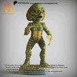 CretureFromTheBlackLagoon-Chibi-Recovered.gif Creature from the Black Lagoon Chibi Version- Classic Movie Monster - Monster Series-Fan Art