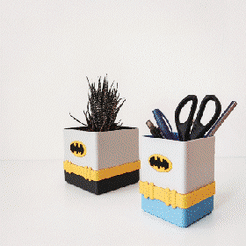 Gif-Cults.gif 3D file Batman Planter & Pen Holder・3D printing template to download