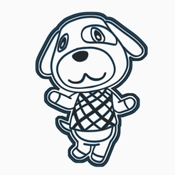 GIF.gif STL file GOLDIE - COOKIE CUTTER / ANIMAL CROSSING・3D printer model to download