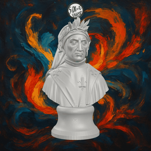 Historical Bronze Bust Of Dante – SoliDRawinGs SG3242