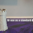 Standard_Labeled.gif Tower of Dice-pair Pushbutton D20 Launcher and Dice Tower