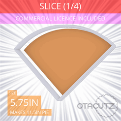 1-4_Of_Pie~5.75in.gif STL-Datei Scheibe (1∕4) von Pie Ausstecher 5.75in / 14.6cm・Design zum Herunterladen und 3D-Drucken