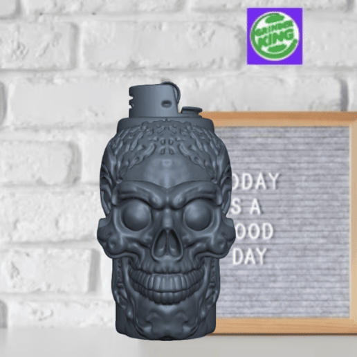 FUNDA MECHERO BIC . ALIEN SKULL . LIGHTER CASE CUBIERTA PARA PERSONALIZAR ENCENDEDOR BIC. HD STL Y 3MF . FDM-SLA .