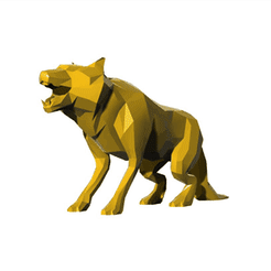 Gif-2.gif STL file WOLF LOW POLY / LOWPOLY・3D printable design to download, Khanna3D