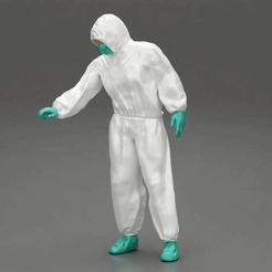 ezgif.com-gif-maker-15.gif Archivo 3D hombre con traje antivirus de pie y pulsando el botón・Objeto de impresión 3D para descargar