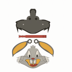 41 OBJ file bunny-bugs-bunny-key-ring・Template to download and 3D print, jolaaz