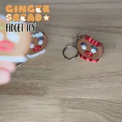 gif.gif STL file The Fidget GingerBread Man - Christmas keychain・3D printing model to download