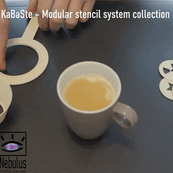 PromoVideo5.gif STL file KaBaSte – Cappuccino, bakery and more - Modular stencil system collection・3D printer design to download