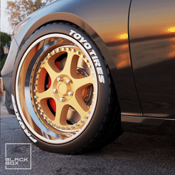 0.gif Download free file k JDM Style wheel set for diecast and RC • Object to 3D print, BlackBox