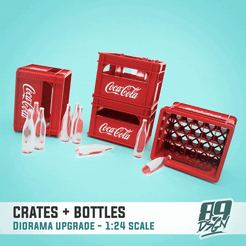 0.gif STL file Bottle crate & bottles for 1:24 scale modeling・Model to download and 3D print