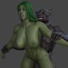 01.gif 3D file She_Hulk caught in a trap, a werewolf takes advantage of it・3D printable design to download