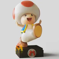 Toad.gif Fichier STL Toad-Super Mario bros - pose de marche- mascotte du jeu -Fanart・Modèle à télécharger et à imprimer en 3D