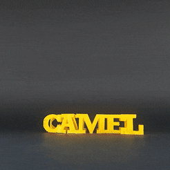 ezgif.com-gif-maker.gif Archivo STL Texto de la vuelta - Camel・Plan imprimible en 3D para descargar