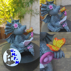 4.gif Archivo STL Le Dragon de ma collection "Animals Flowers", El Dragón de mi colección "Animales Flores・Diseño imprimible en 3D para descargar