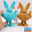 bunny-gnome-shake.gif STL file Easter Hairy Gnome with a bunny costume・3D print model to download
