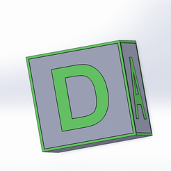 abcd.gif STL-Datei Quadrat Würfel Buchstabe Alphabet kostenlos・3D-Druckvorlage zum Herunterladen