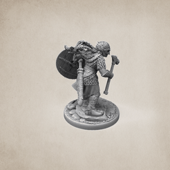jarl-helm.gif Archivo STL 2 x Shieldmaiden Chieftain Aidda Modular PRESUPUESTO・Plan imprimible en 3D para descargar