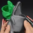 1.gif STL file Dinosaur gluttonous pencil holder・3D printable model to download