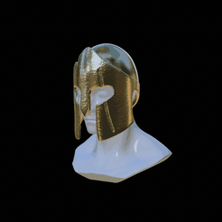 greece-helm-3.gif STL file 2.slightly broken helmet Greece antiquity・3D printer model to download