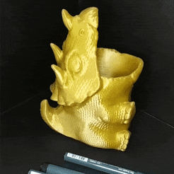 20220220_230300.gif STL file Triceratops pen holder・3D printing model to download, GraviPrint