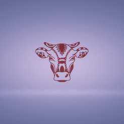 cow.gif STL file zentangle mandala cow・3D printable design to download, satis3d