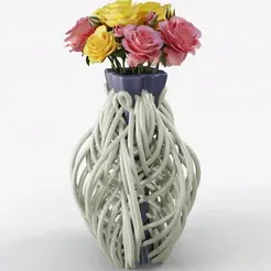 anigif.gif STL file String Flower Vase・3D printer design to download