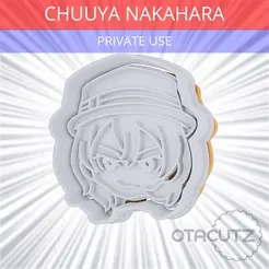 Chuuya_Nakahara~PRIVATE_USE_CULTS3D_OTACUTZ.gif Chuuya Nakahara Cookie Cutter / BSD